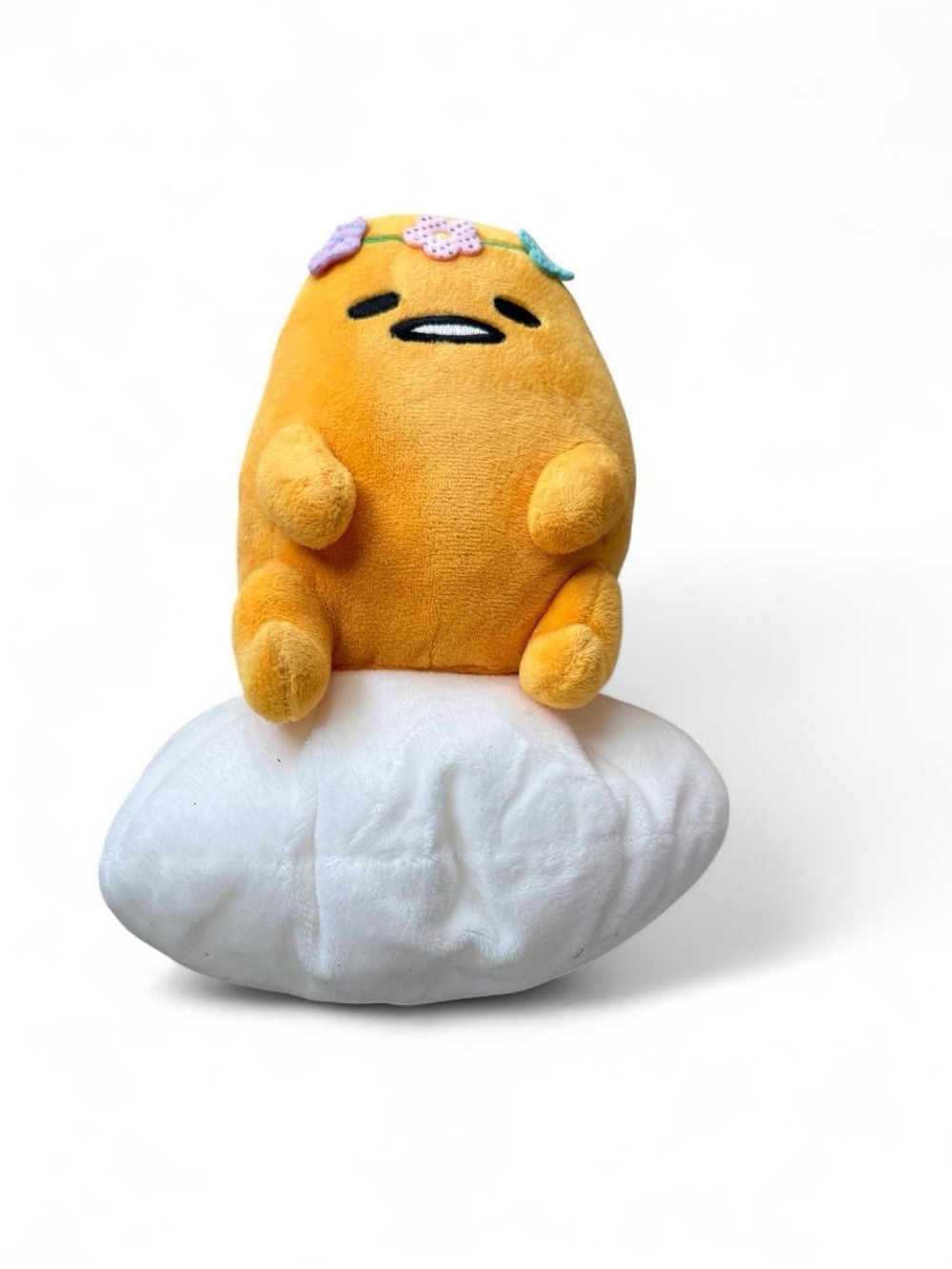 Gudetama Sitting on a Cloud Plush – Flower Crown